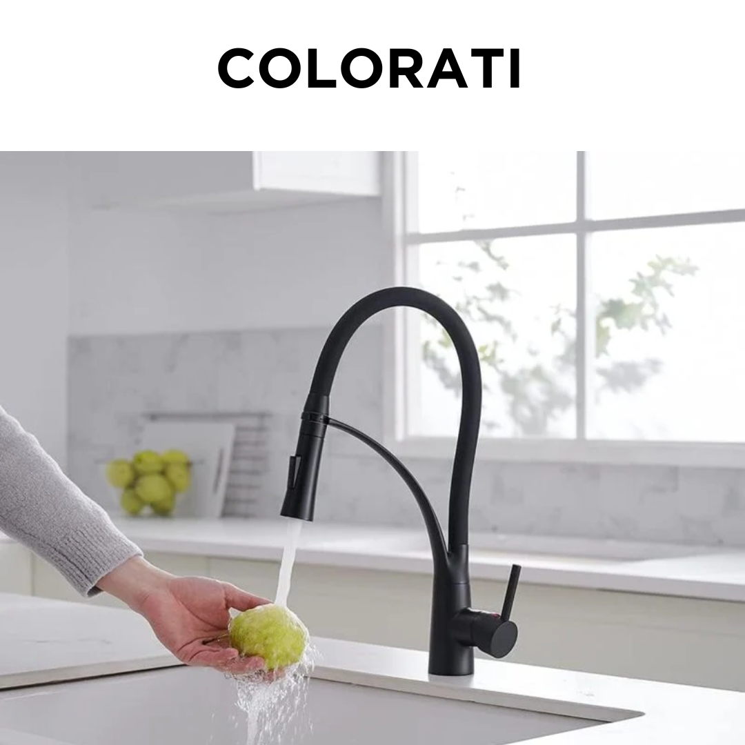 Monocomando con doccia tubo in silicone colorati
